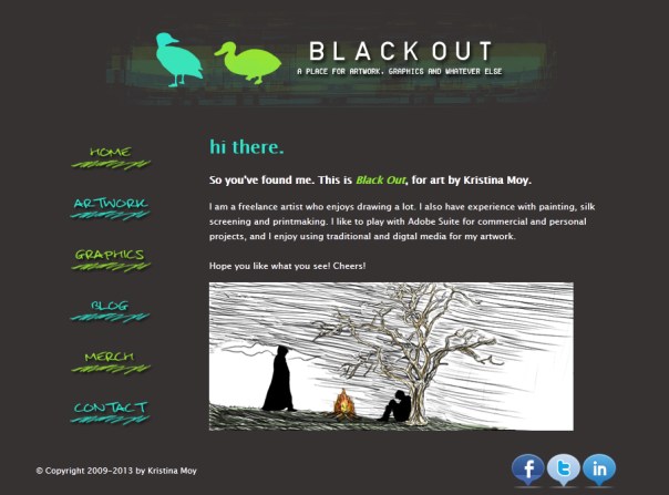 2013 Black Out website layout