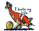 I Hate My Life fish. Stupid Fish series, Volume 1. Marker and digital.