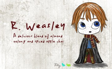 R. Weasley, digital tea label
